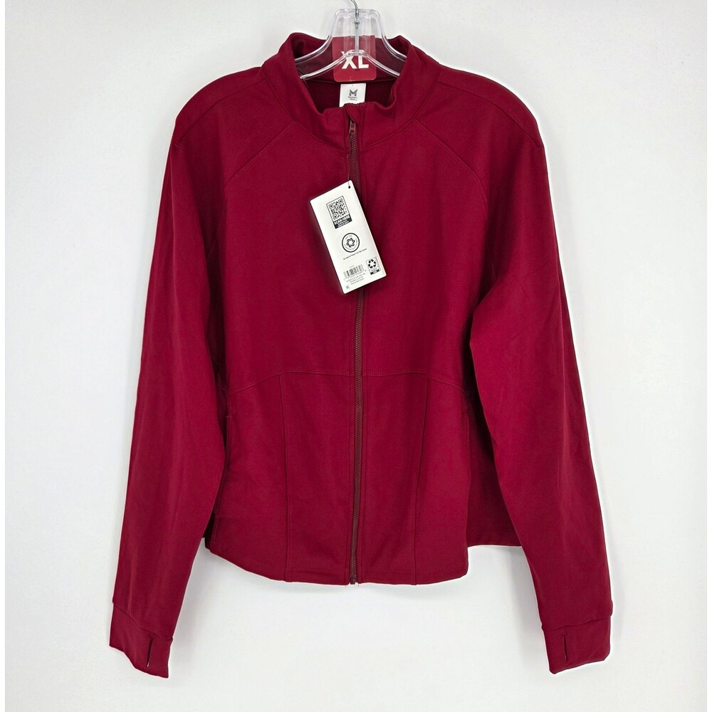 NWT Womens Member's Mark Extra Warm Activewear Jacket Burgundy XL Fleece Lined